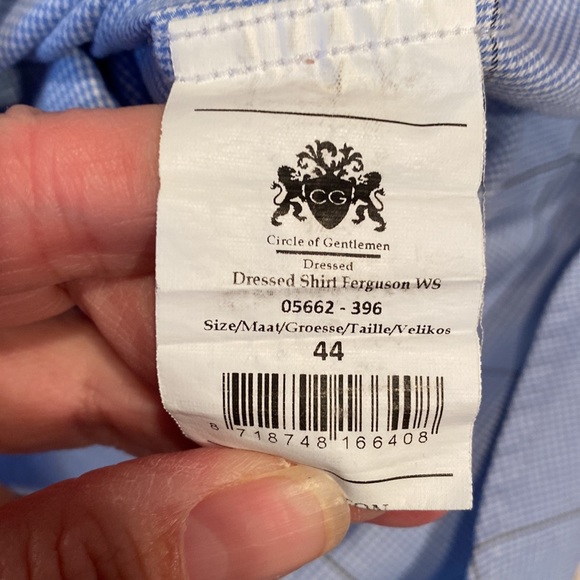 Mens Circle of Gentlemen dress shirt size 44/17 1/2 - Picture 3 of 8